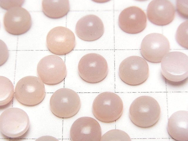 粉色蛋白石 AAA- 圓形素面蛋面 6x6公釐 5顆