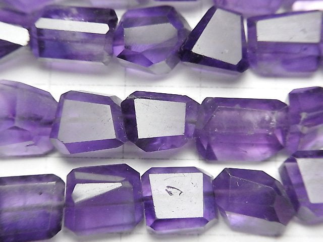 高品質紫水晶 AA++ 刻面不規則形,中等色澤,半串或一串珠子(約16英吋/40公分)