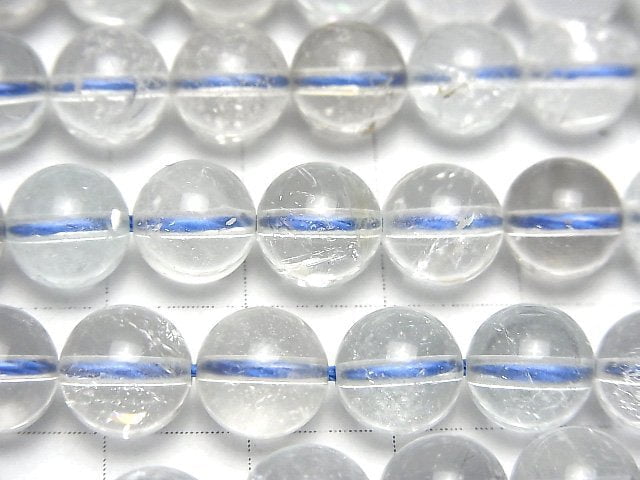 天然白色拓帕石 AA++ 圓珠 8mm 半串或一串 (約15英吋/36公分)