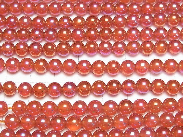 Flash Red Achat runde 6mm 1strang Perlen (ca. 14 Zoll/35 cm)