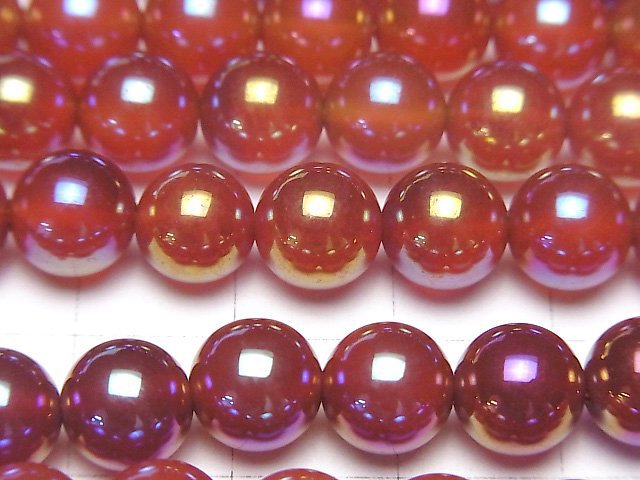 閃亮紅瑪瑙圓珠 8mm 1串 (約15英吋/36公分)
