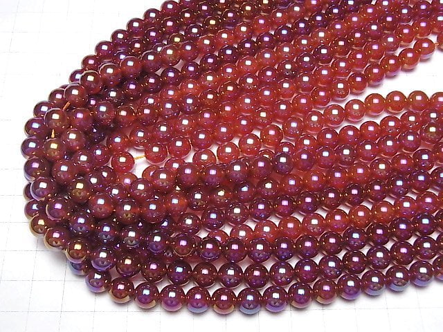 Flash Red Achat runde 8mm 1strang Perlen (ca. 15 Zoll/36 cm)