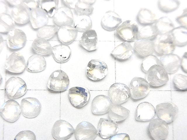高品質彩虹月光石 AAA 級 栗子刻面 4x4mm 5顆