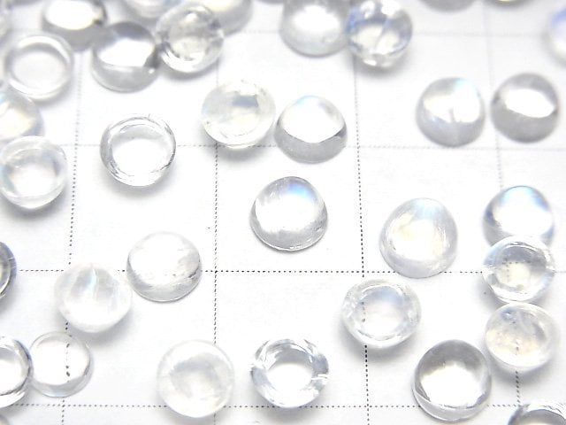 高品質彩虹月光石 AAA 圓形素面切割 5x5mm 3顆裝