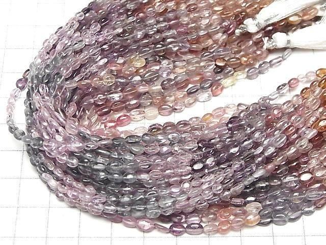 Hochwertiger Mehrfarbiger Spinell AAA- Nugget -Oval halb oder 1 Strang Perlen (ca. 7 Zoll/18 cm)