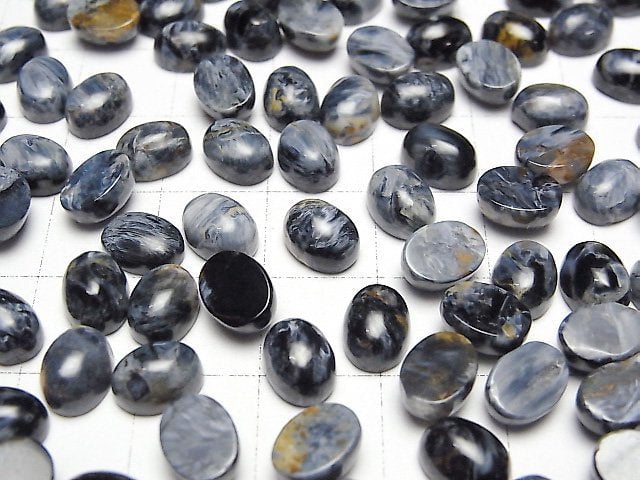Blue Pietersite AAA- Oval Cabochon 8x6mm 3pcs