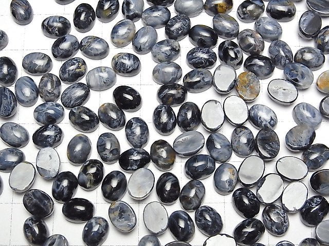 Blue Pietersite AAA- Oval Cabochon 8x6mm 3pcs