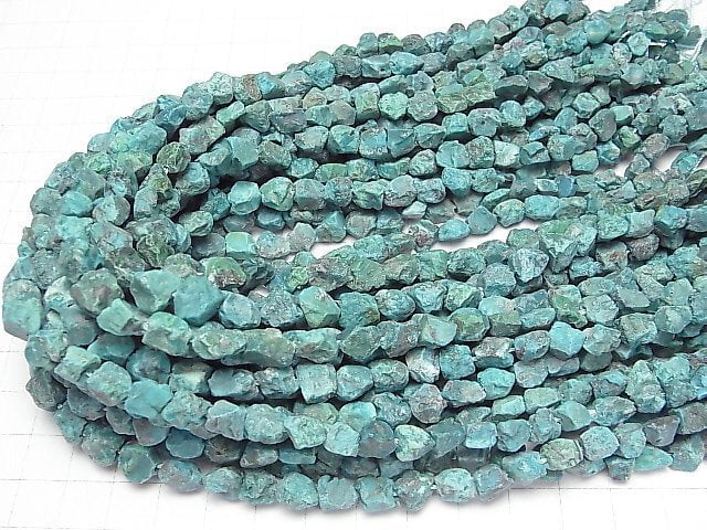 Peruanische Chrysokolla Rohstein Nugget halb oder 1 Strang Perlen (ca. 15 Zoll/38 cm)