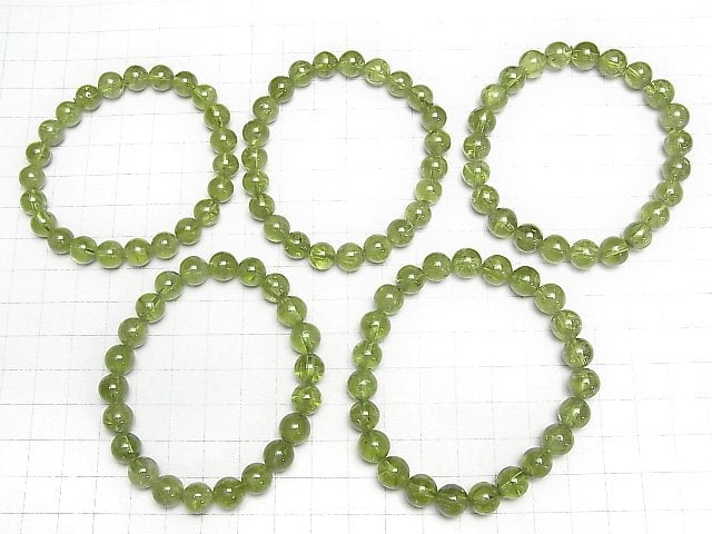 Peridot AA++ Rund 8mm Armband