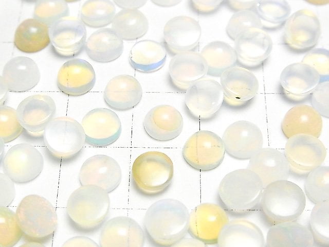 Hochwertiger Äthiopischer Opal AA++ Rund Cabochon 6x6mm 5 Stück