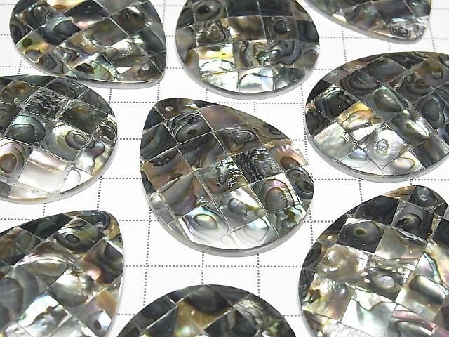 馬賽克貝殼梨形 40x30x5mm 鮑魚貝 1顆