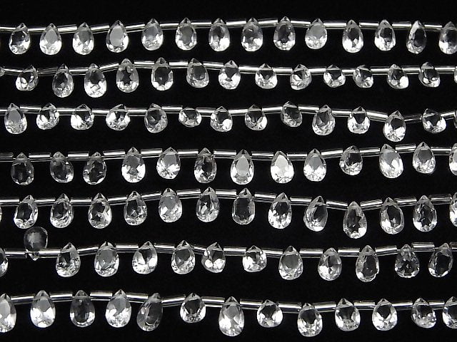 Hochwertiger Kristall AAA Birnenform facettiert 8x5mm halbe oder 1Strang Perlen (28 Stück)