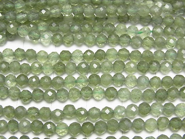 High Quality! Green Apatite AA++ Faceted Round 4mm 1strand beads (aprx.15inch/36cm)