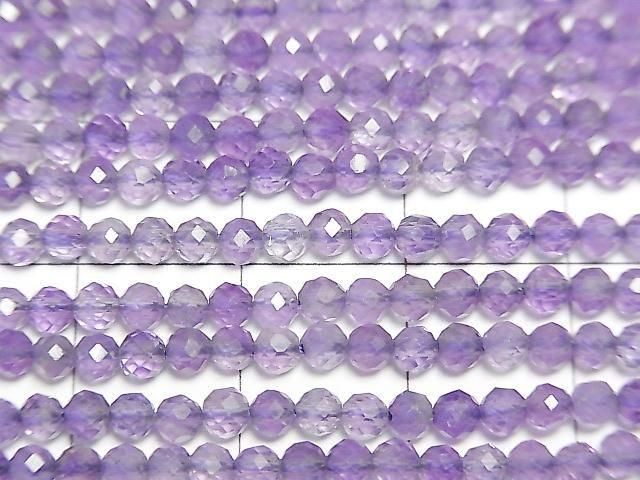 紫水晶 AA+ 刻面圓珠 3mm 1串 (約15英吋/37公分) 高品質!