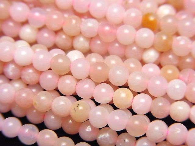 粉紅色蛋白石 AA 圓珠 3 毫米 1 串珠子 (約 15 英寸/37 公分)
