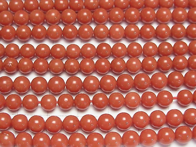 Sardinien echtes Korallen, rote Koralle rund 6mm 1/4 oder 1-Strang-Perlen (ca. 17 Zoll/43 cm)