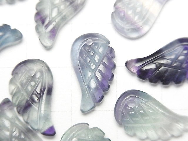 多色螢石 AAA級- 天使之翼 18x10mm 3顆