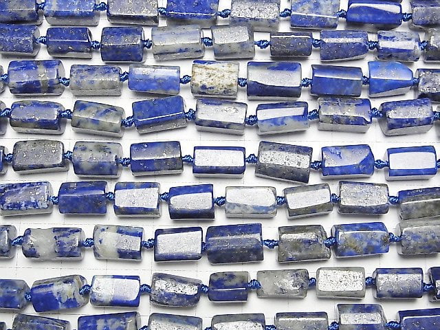 Lapislazuli AA+ grobe Röhre - facettierte Nugget 1-Strang-Perlen (ca. 15 Zoll/38 cm)