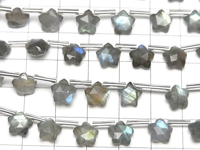 Hochwertiger Labradorit AA++ facettierter Stern 8x8mm 1 Strang Perlen (8 Stück)