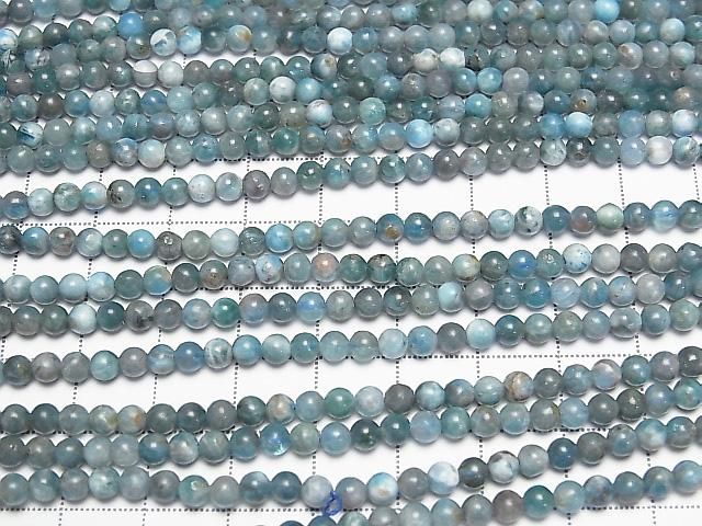 藍磷灰石 AA 圓珠 4mm 1串 (約15英吋/37公分)