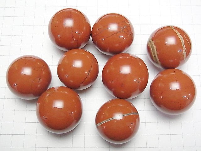 Roter Jaspis Kugel, rund 34-37mm 1 Stück