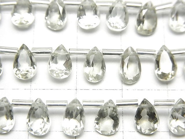 高品質綠紫水晶 AAA 梨形刻面 8x5mm 半串或 1 串珠子 (28 顆)