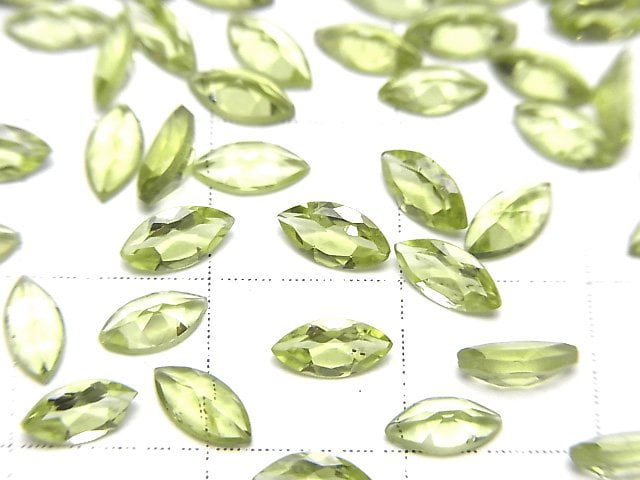 高品質 橄欖石 AAA 裸石 欖尖形 切割 6x3mm 5顆
