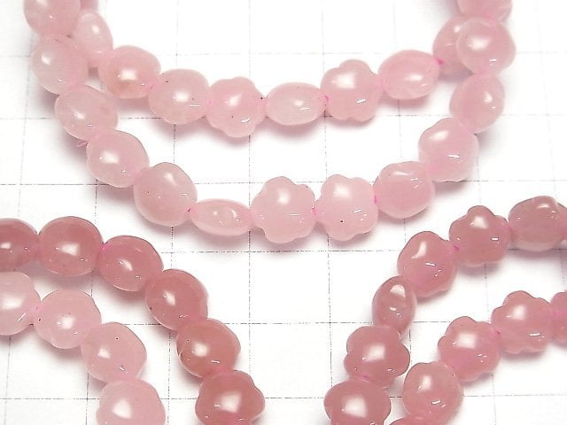 Guava Quarz AAA- Blütenform 8x8mm Armband