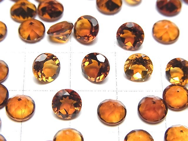 高品質馬德拉黃水晶 AAA 級圓形刻面裸石 6x6mm 2顆