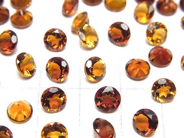Hochwertiger Madeira Citrin AAA lose Stein Rund facettiert 6x6mm 2Stücke