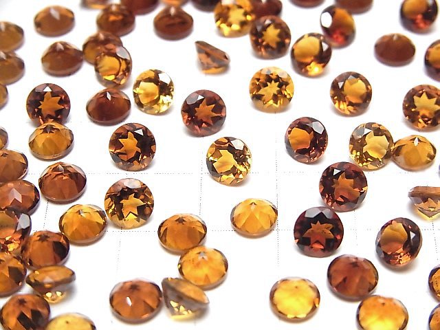 Hochwertiger Madeira Citrin AAA lose Stein Rund facettiert 6x6mm 2Stücke