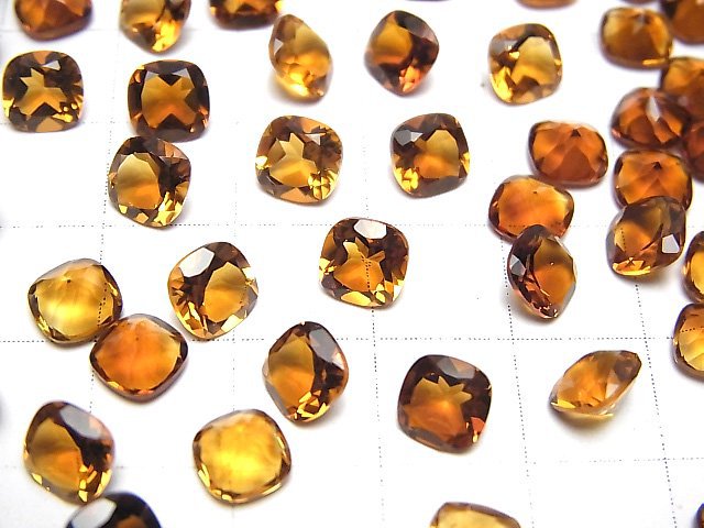 Hochwertiger Madeira Citrin AAA lose Stein Quadrat facettiert 6x6mm 2Stücke