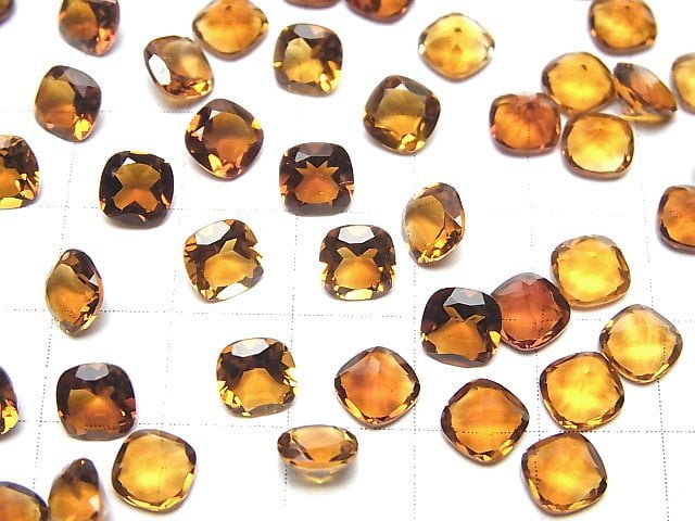 Hochwertiger Madeira Citrin AAA lose Stein Quadrat facettiert 6x6mm 2Stücke