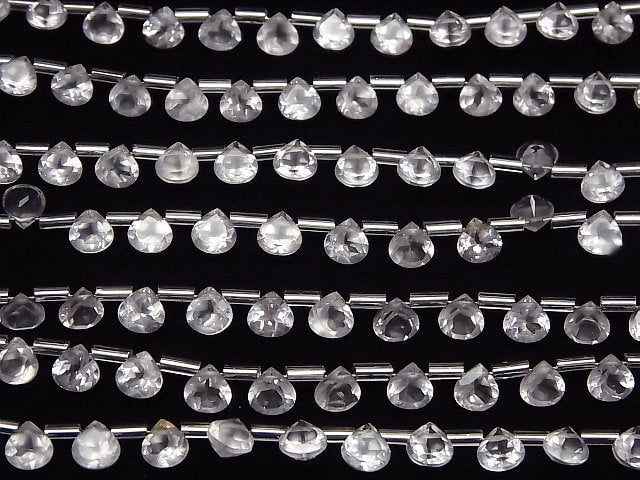 Hochwertiger Rosenquarz AAA- Kastanie facettiert 6x6mm halb oder 1Strang Perlen (18Stücke)
