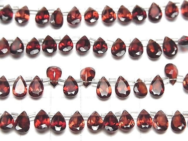 Hochwertiger Mosambik Granat AAA Birnenform facettiert 8x5mm halb oder 1Strang Perlen (28Stücke)