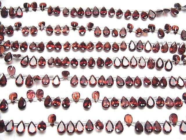 Hochwertiger Mosambik Granat AAA Birnenform facettiert 8x5mm halb oder 1Strang Perlen (28Stücke)