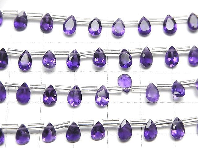 Hochwertiger Amethyst AAA Birnenform facettiert 6x4mm 1Strang Perlen (18Stücke)