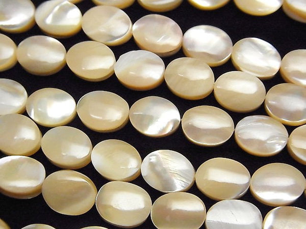 [Video]Mother of Pearl MOP Beige Oval 8x6mm 1strand beads (aprx.15inch/38cm)