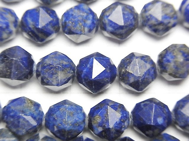 高品質!青金石 AA 刻面圓珠 8mm 1串珠子(約15英吋/37公分)