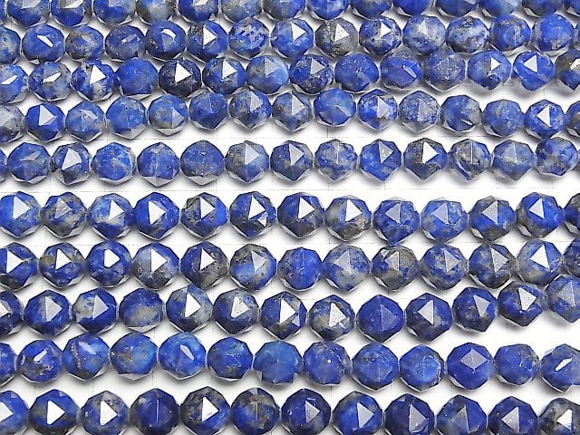 Hochwertig! Lapislazuli AA Stern Facettiert Rund 8mm 1Strang Perlen (ca. 15 Zoll/37 cm)