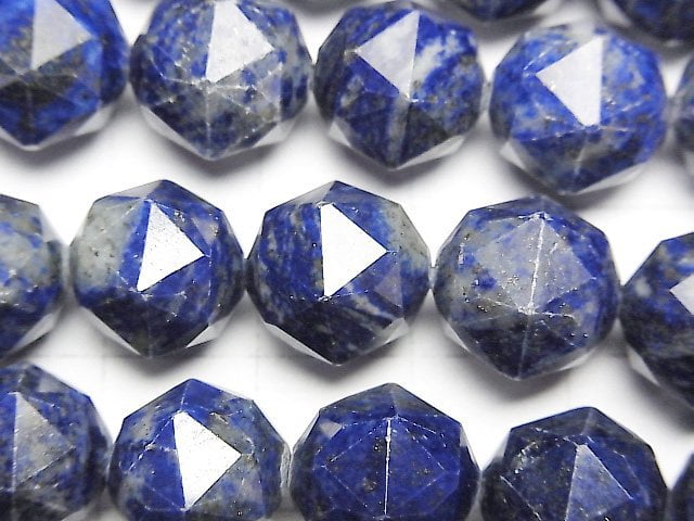 高品質!青金石 AA 刻面圓珠 12mm 半串或 1 串珠子(約 15 英寸/37 厘米)