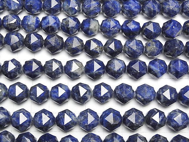 Hochwertig! Lapislazuli AA Stern Facettiert Rund 12mm halb oder 1Strang Perlen (ca. 15 Zoll/37 cm)