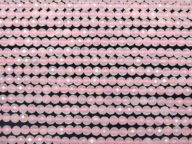 閃光玫瑰石英 32 切面圓珠 3mm 一串(約 14 英寸/34 公分)高品質!