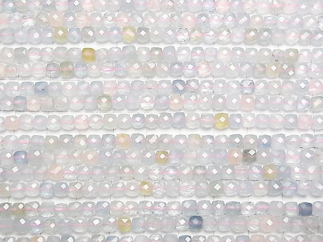 Hochwertig! Berylmix (Multicolor Aquamarin) AAA- Würfelform 4.5x4.5x4.5mm halb oder 1Strang Perlen (ca. 15 Zoll/38 cm)