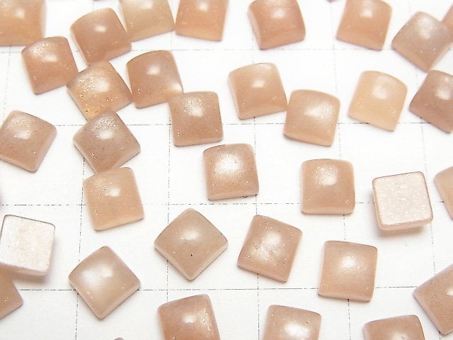 月光石 AAA 級 - 方形素面 6x6mm 5顆