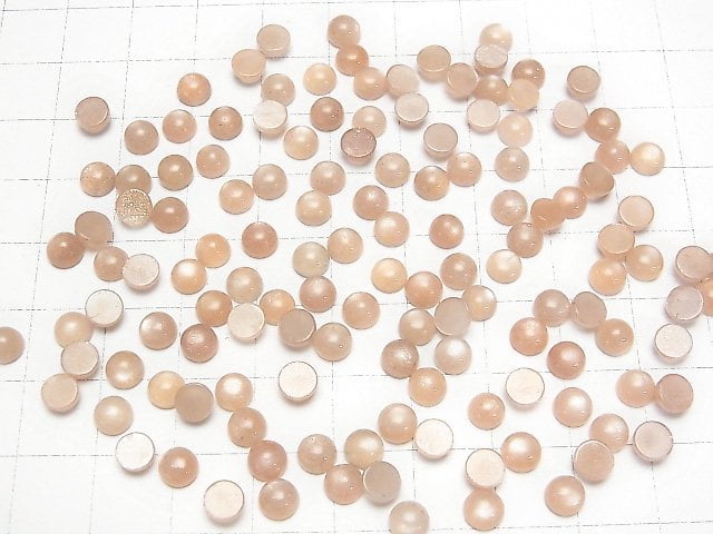 Pfirsich-Moonstone AAA- Runder Cabochon 5x5mm 10 Stück