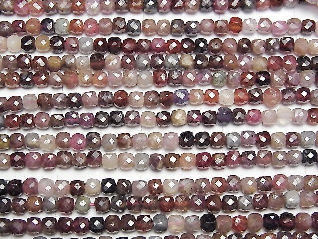 Hochwertig! Multicolor Spinell AA++ Würfelform 4x4x4mm 1Strang Perlen (ca. 15 Zoll/37 cm)