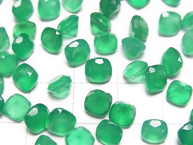 高品質綠瑪瑙 AAA 裸石 方形刻面 6x6mm 5顆