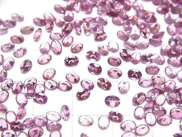 Hochwertiger Malaya Granat AAA loser Stein oval facettiert 4x3mm 3 Stück