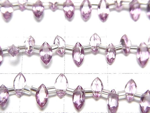 高品質粉紅色托帕石 AAA 欖尖形刻面 6x3mm 1串珠子 (28顆)